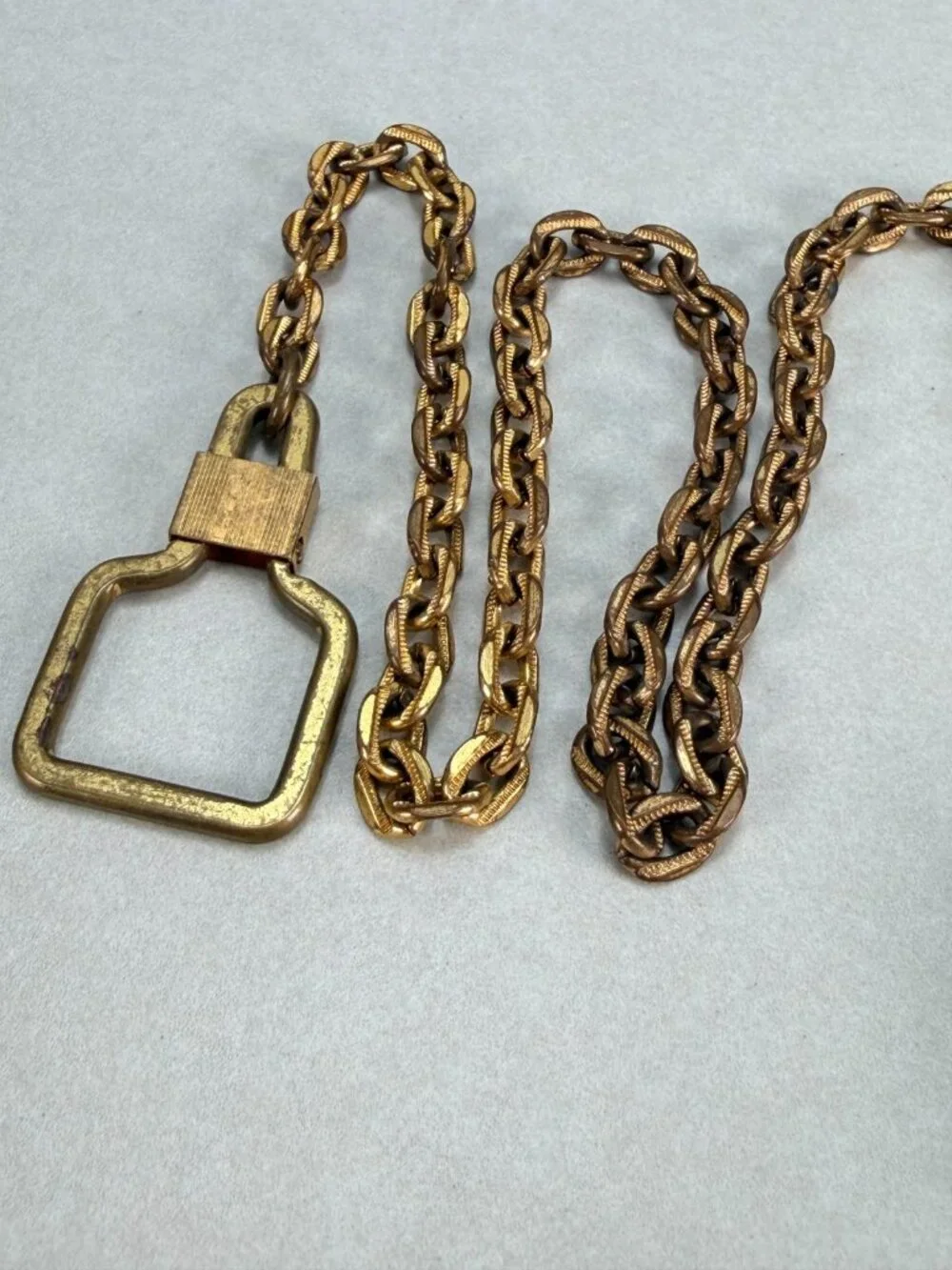 Vintage Rare Horse Head Folding Watch Fob Pocket Watch Chain GoldTone Equestrian